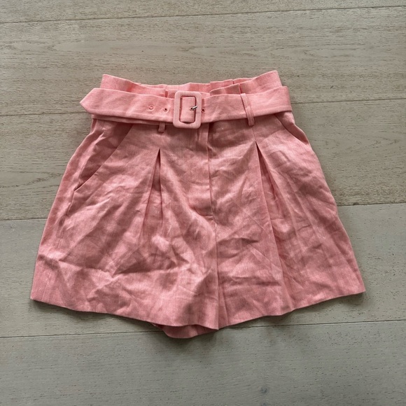 Veronica Beard Ashford Linen Short in Heathered Bright Coral 6 $348 - Picture 5 of 9